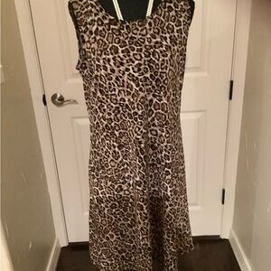Susan Graver Brown Sleeveless A-line Midi Dress